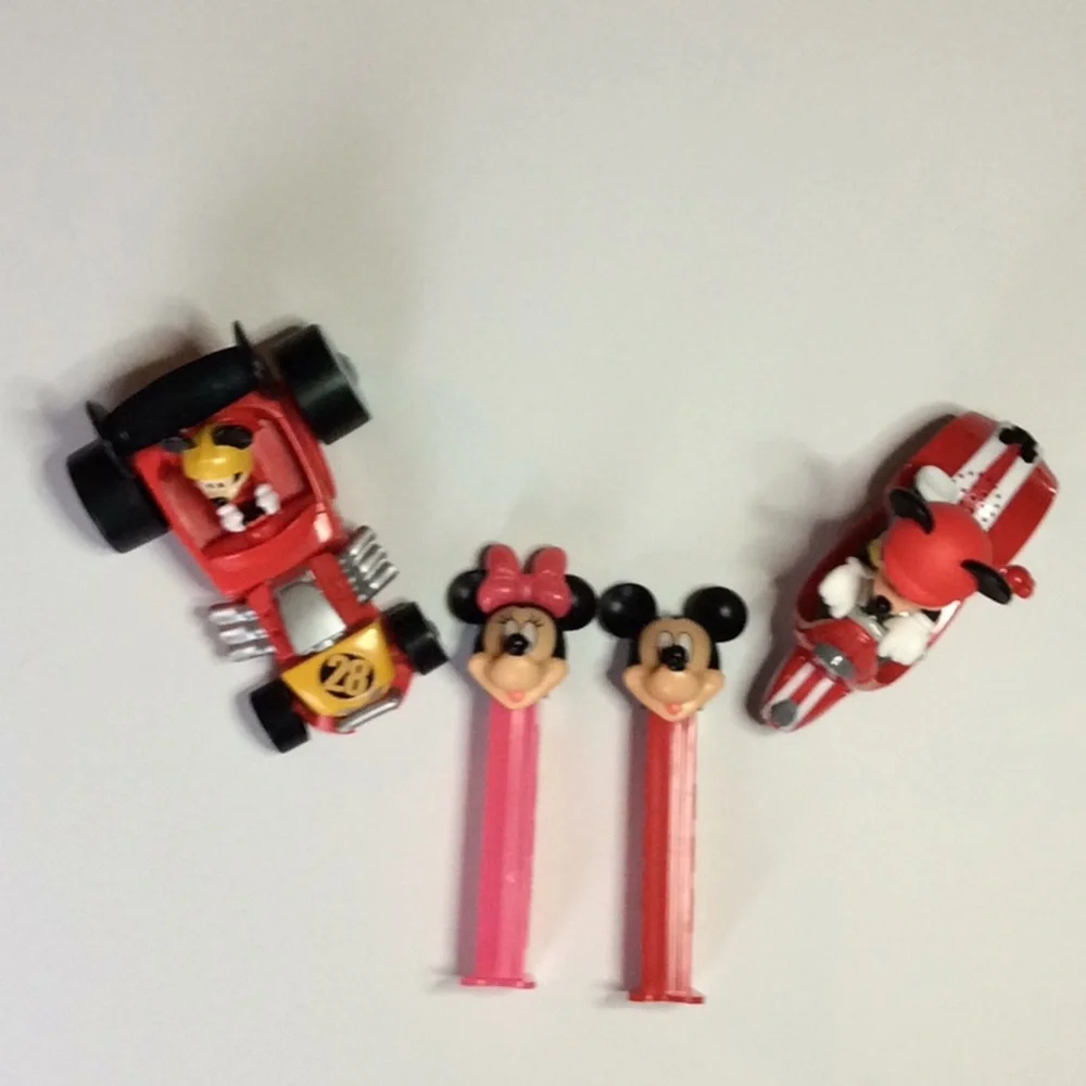 Disney Mickey Minnie Mouse lot pez scooter hot rod lot